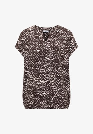 Cecil, DROP-SHOULDER BLOUSE WITH PRINT, ciemnobrązowy