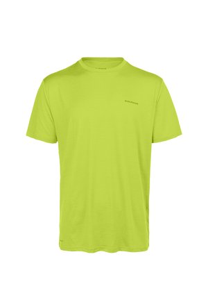 Limonengrünes Kurzarm-T-Shirt aus leichtem Material. Mit Rundhalsausschnitt und kleinem "ENDURANCE"-Logo auf der Vorderseite.