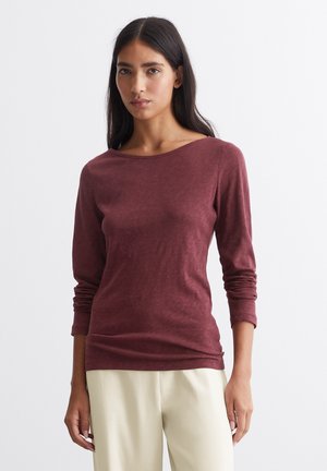 Marc O'Polo LONG SLEEVE BOAT NECK - Camiseta de manga larga - deep ruby