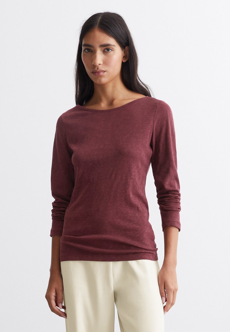 Marc O'Polo LONG SLEEVE BOAT NECK - Tops ar garām piedurknēm - deep ruby