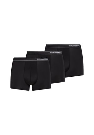 Pantaloni boxer in cotone nero, in confezione da tre. Presentano una cintura elastica con logo, una vestibilità aderente con dettagli di cucitura e una tasca centrale.