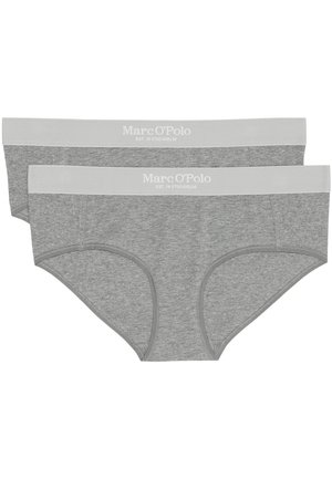 Slips in cotone grigio con una morbida cintura elastica con logo "Marc O'Polo". Texture liscia, vestibilità standard, design in doppia confezione.