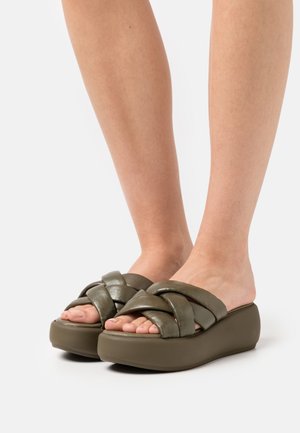 Tamaris Heeled mules - olive