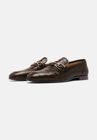 Scarosso ALESSANDRO - Zapatos sin cordones - dark brown croco printed calf