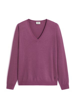 Rodier V-NECK - Strickpullover - parme chine