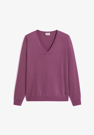 Rodier V-NECK - Strickpullover - parme chine