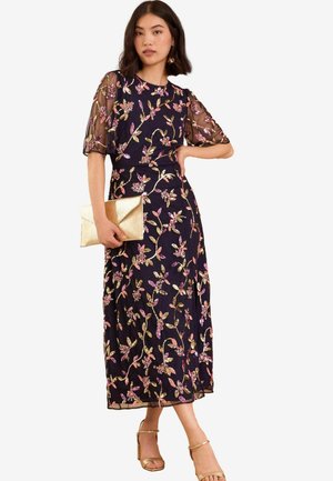 Love & Roses REGULAR FIT - EMBELLISHED FLUTTER SLEEVE MIDI  - Rochie cocktail/Rochie petrecere - navy blue
