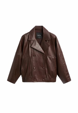 Massimo Dutti, Cotton and cupro blend camisole with bow detail - Leren jas - dark brown