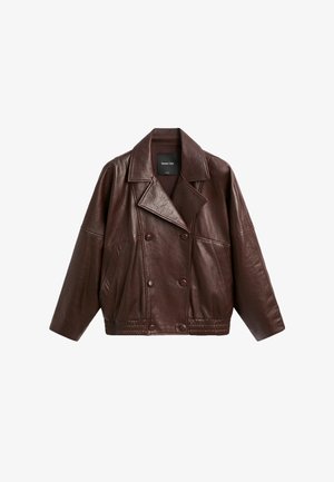 Massimo Dutti, Cotton and cupro blend camisole with bow detail - Leren jas - dark brown