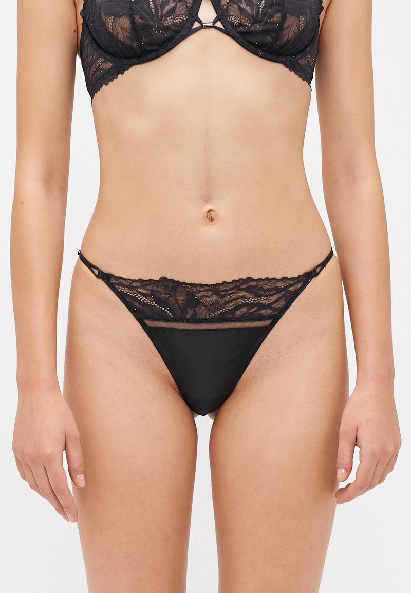 Calvin Klein Underwear SEQUINCOORDINATE THONG - Tango nohavičky - black