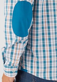 Robe Chemise à Carreaux Maison Scotch Taille 38 - Poches Et Coudières Cuir - Occasion Très Bon état