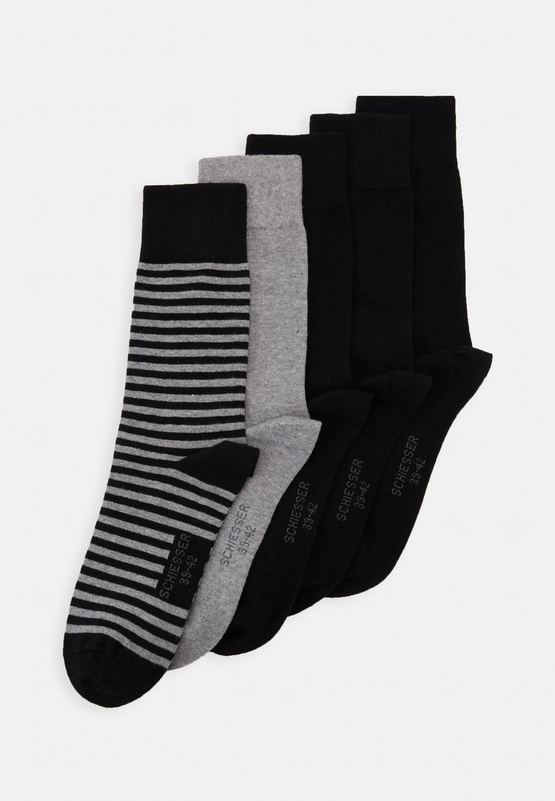 Schiesser - 5 PACK - Zoknik - black/mottled dark grey, Nagyítás