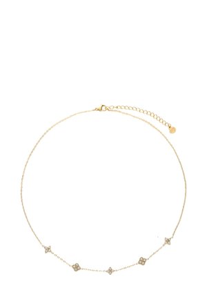 MIDNIGHT WITH FIVE RHINESTONE CLOVERS - Collana - goudkleurig