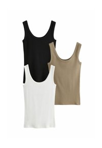 3 PACK SCOOP NECK - Top - black khaki green white