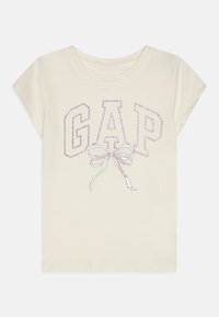 GAP LOGO TEE GIRLS - Tričko s potlačou - ivory frost