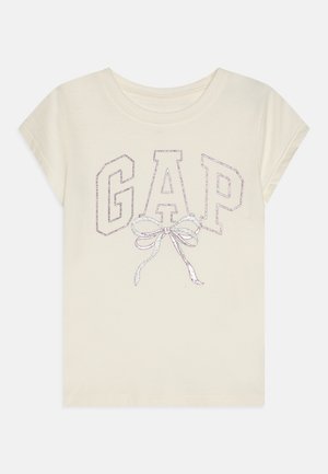 GAP LOGO TEE GIRLS - Nyomott mintás póló - ivory frost