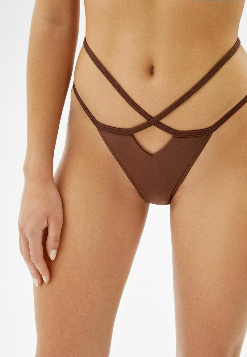 Damen Bikinis | Bershka SHINY Bikini-Hose brown/braun - UK13574 Damen Bikinis | Bershka SHINY Bikini-Hose brown/braun - UK13574