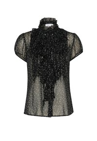 LILJASZ CRINKLE SS - Nööpidega pluus - black ice harts