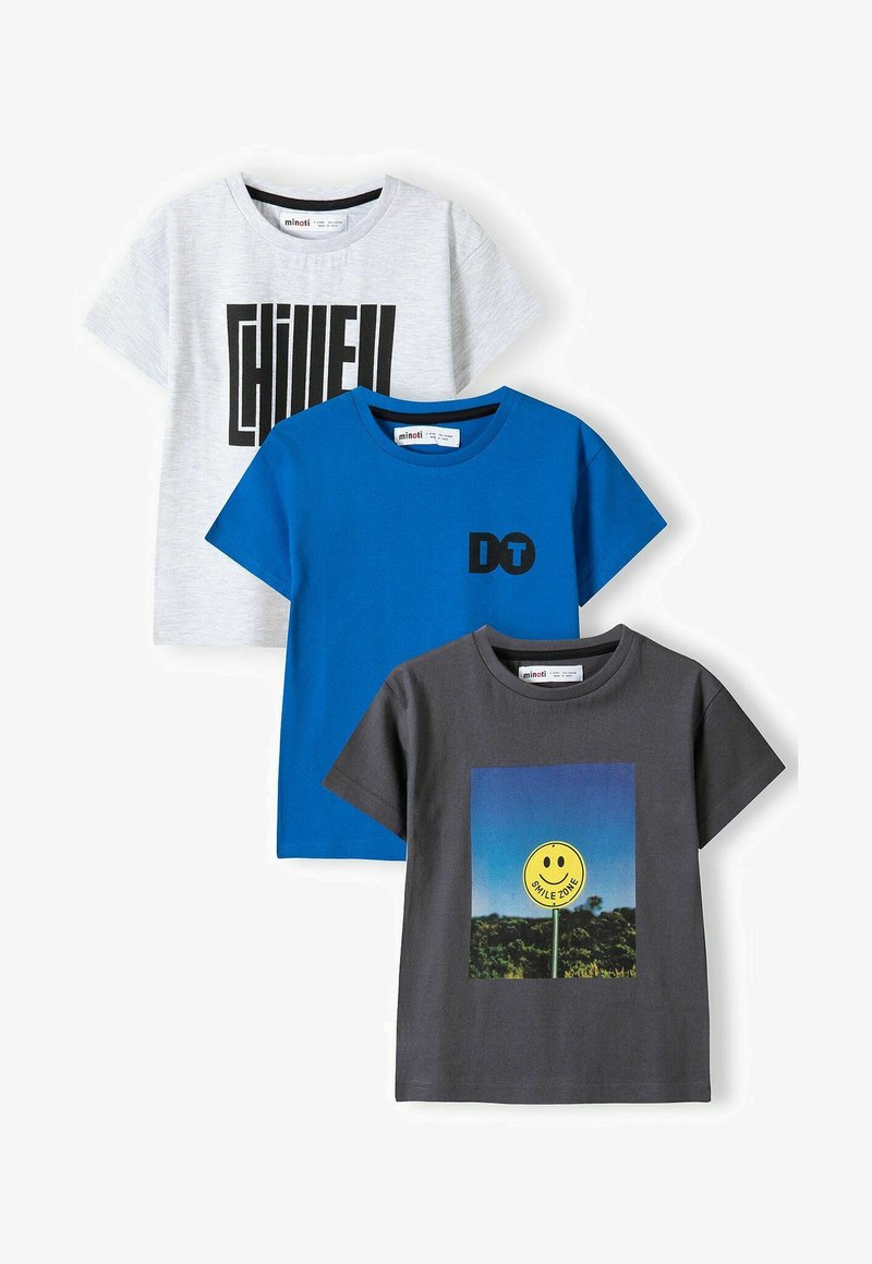 MINOTI SHORT SLEEVE 3 PACK - Pamata T-krekls - blue grey black