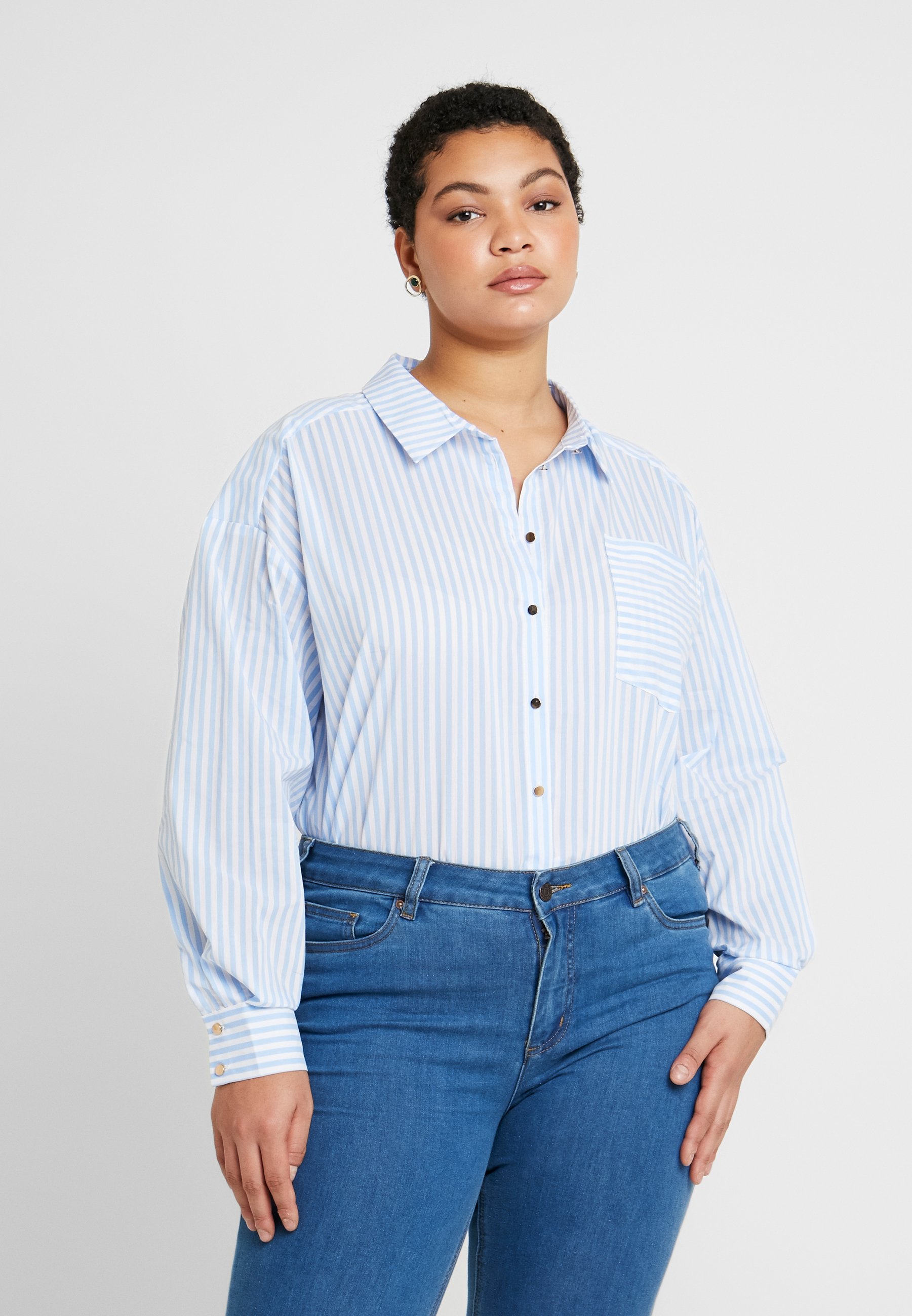 Bluser & skjorter | Dame Størrelse 50 | Nye kolleksjoner Kaffe Curve AMINA - Skjorte - blue