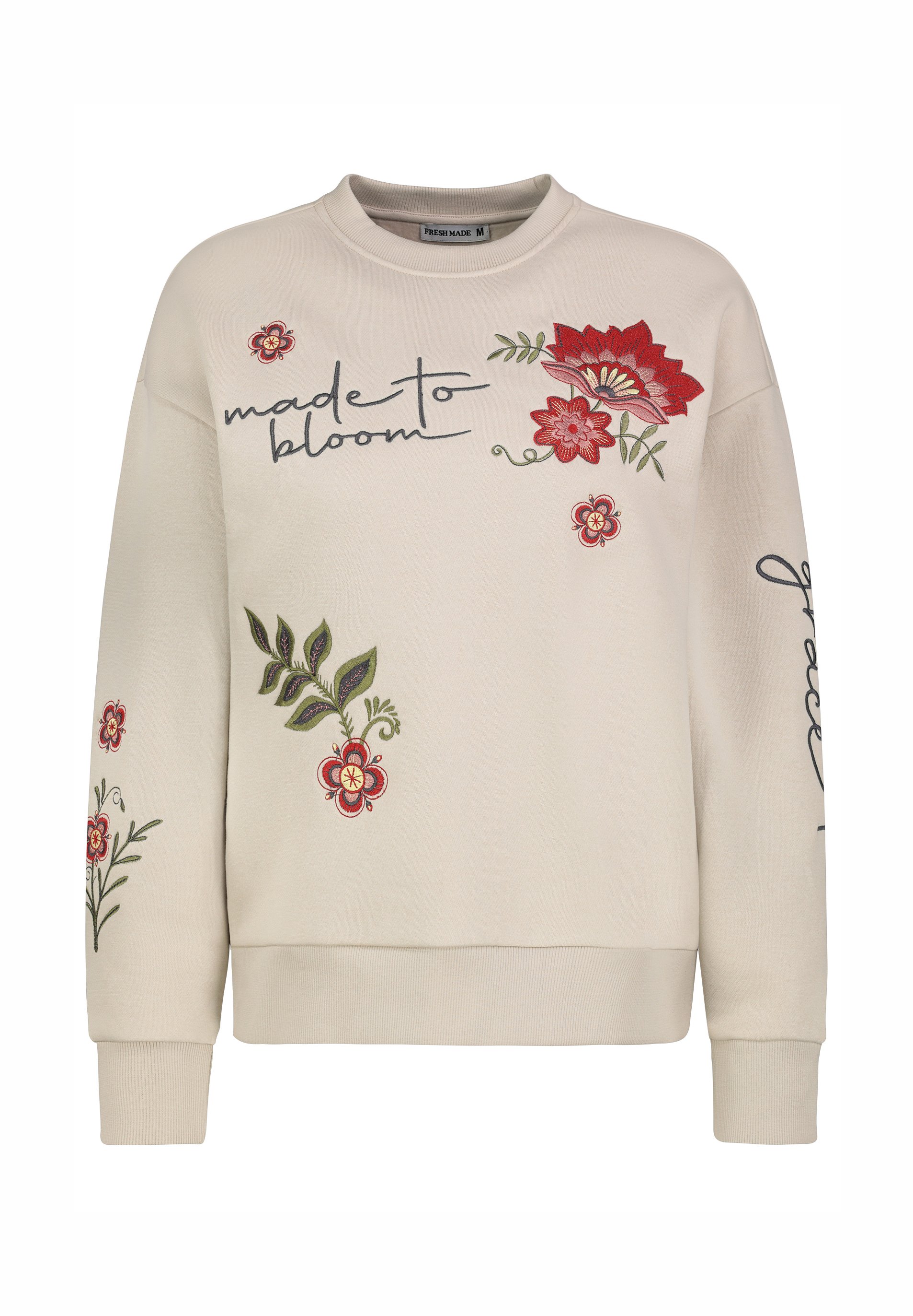 Strickpullover Pullover Mit Gestickten Blumen Fresh Made