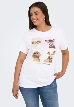 CARWINCE LIFE SS O-NECK REG - T-shirt med print - bright white print choose your mood