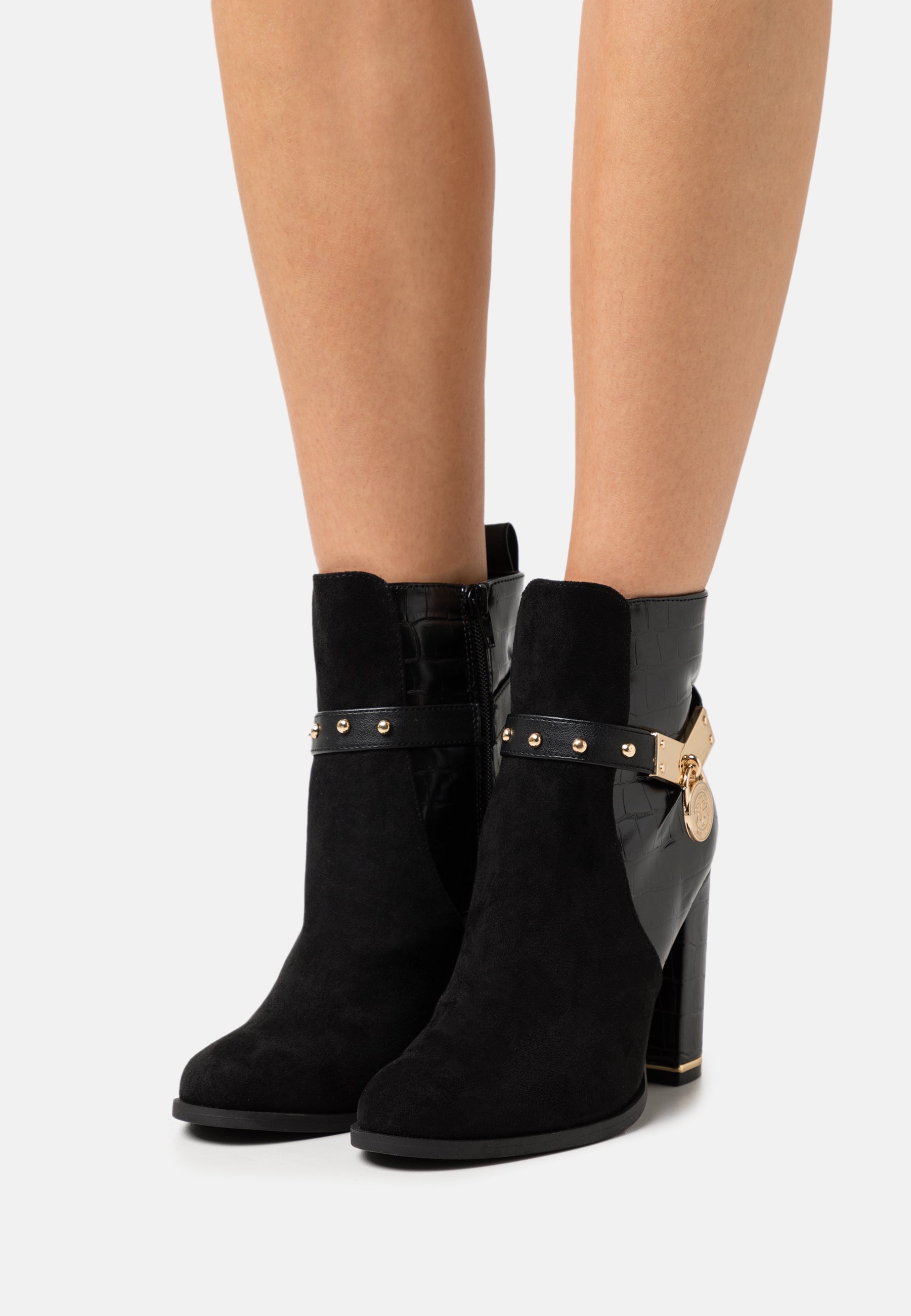 River Island Enkellaarsjes met hoge hak - black/Zwart - Zalando.nl