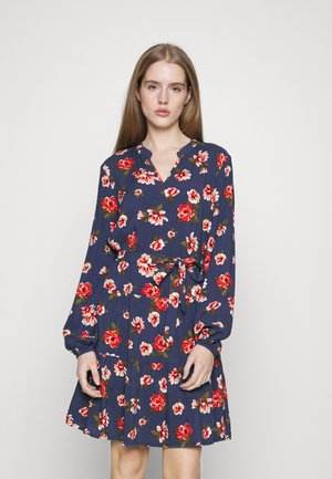 VILA Petite VIRIKKI V NECK SHORT DRESS - Rochie de zi - navy blazer