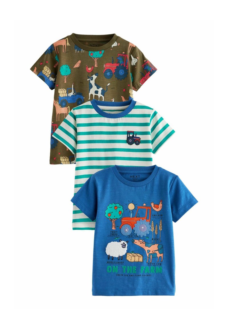 Next - REGULAR FIT - SHORT SLEEVE APPLIQUÉ 3 PACK - T-shirt print - blue orange, Vergroten