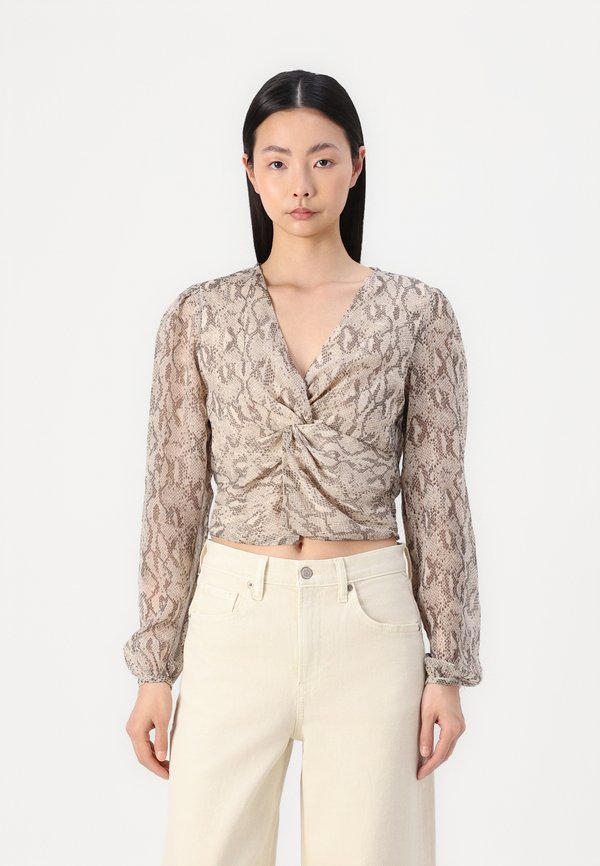 ONLSADIA LIFE V NECK KNOT - Blouse - pastel parchment