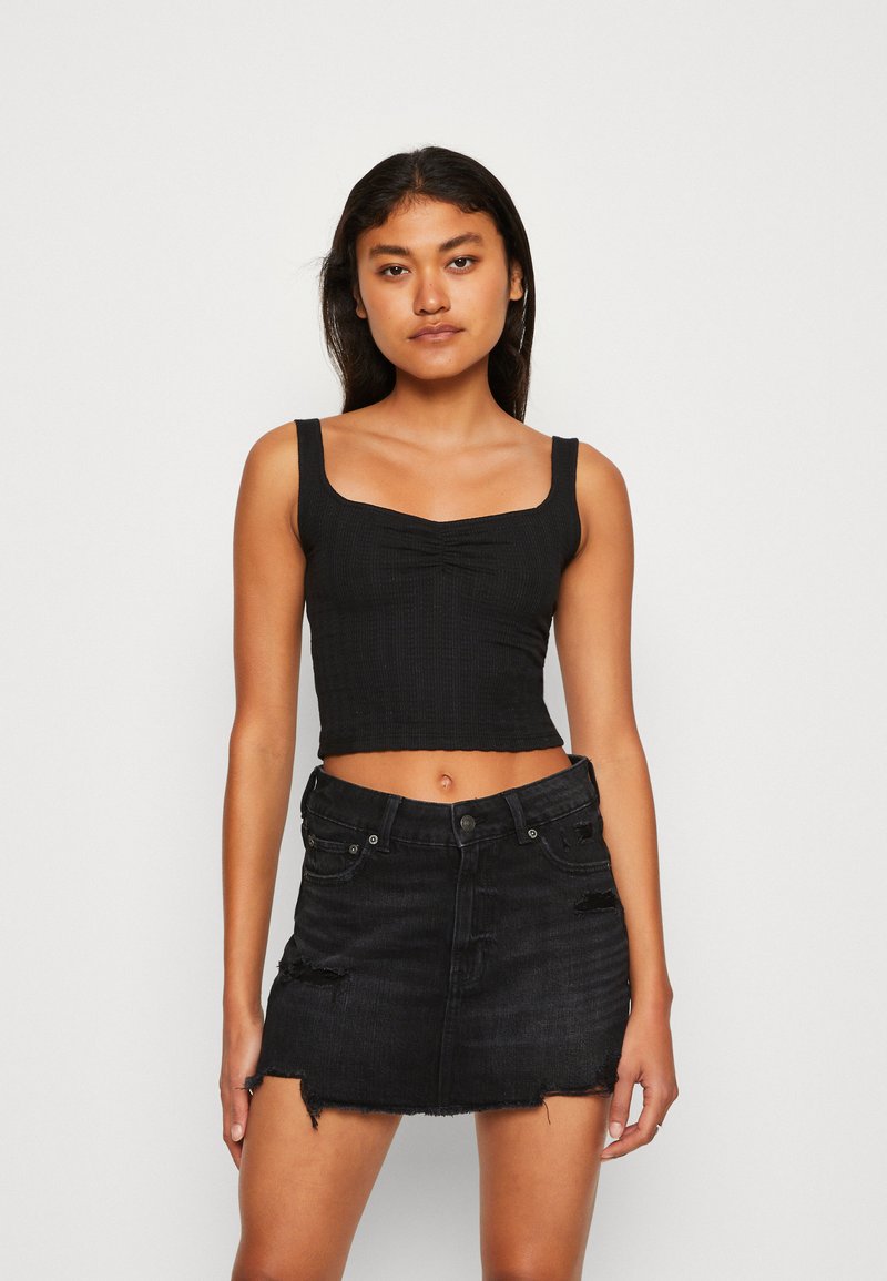 American Eagle CINCH FRONT TANK Top black Zalando.ie