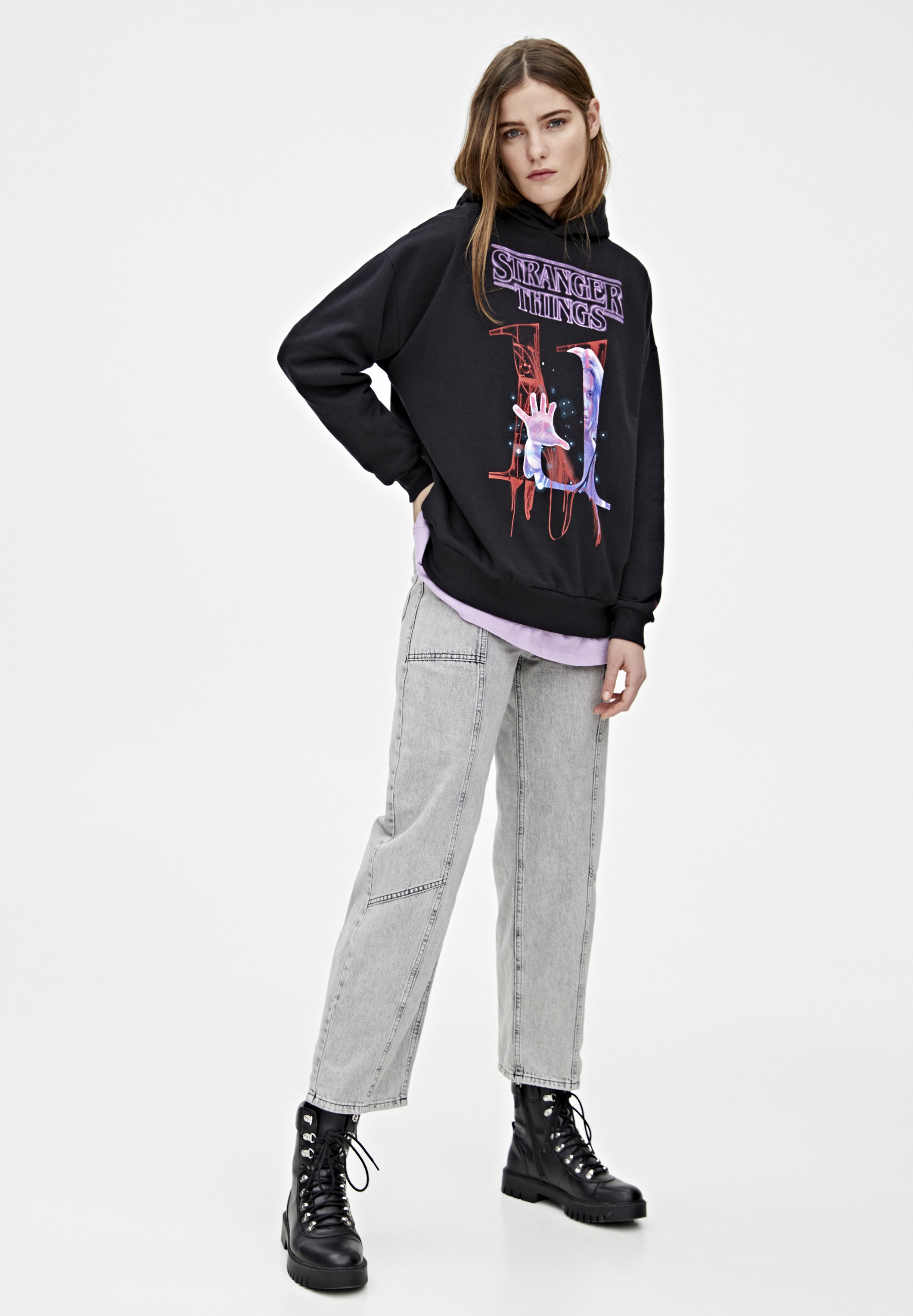 PULL&BEAR SWEATSHIRT STRANGER THINGS 3 ELEVEN 05596328 PULL&BEAR SWEATSHIRT STRANGER THINGS 3 ELEVEN 05596328