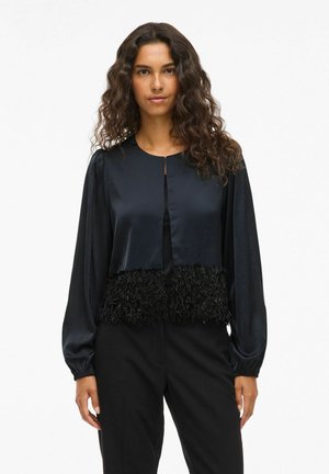 MIT LANGEN ÄRMELN VIVEER RUNDHALS - Bluse - black beauty