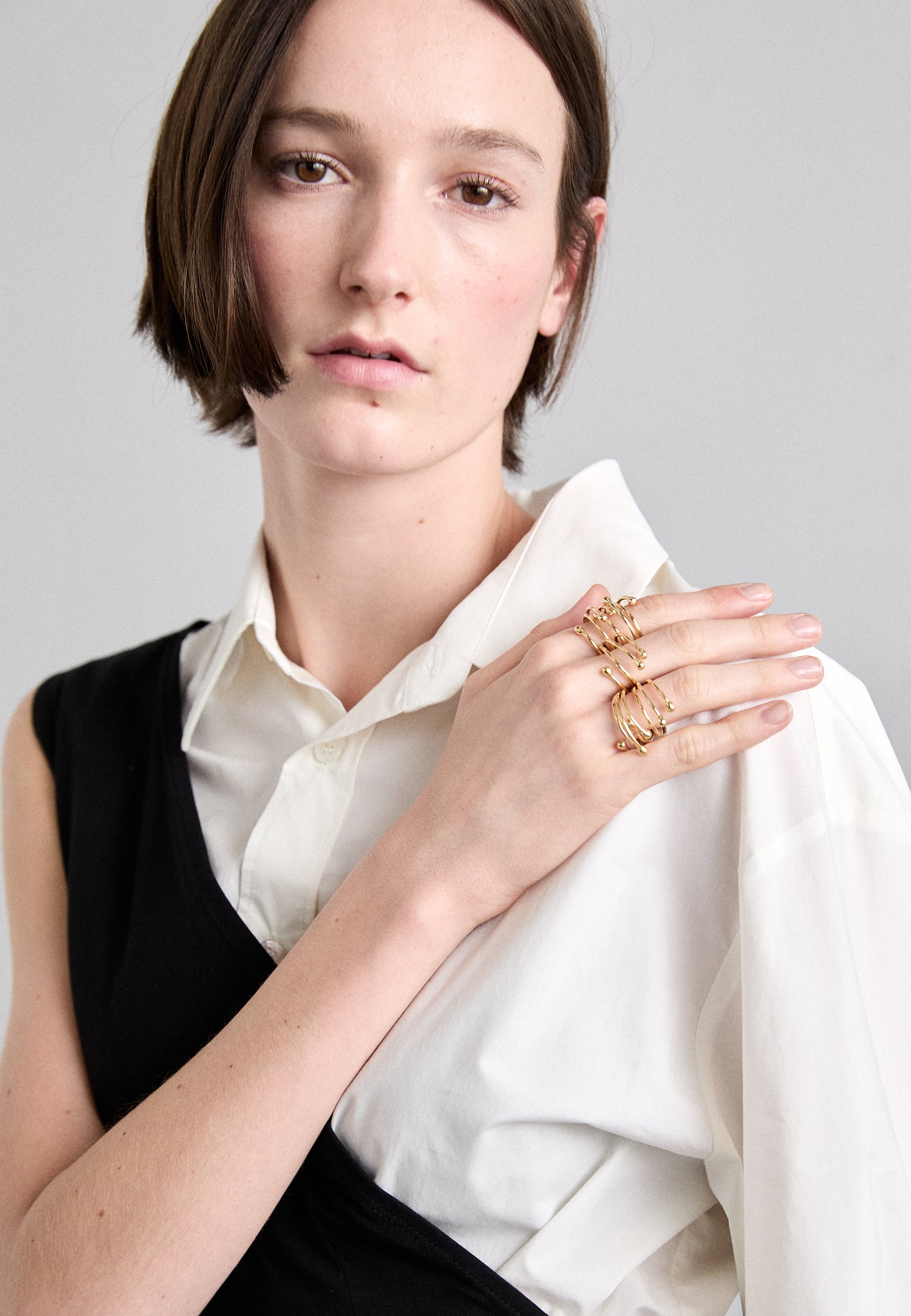 MM6 Maison Margiela Shirt dress - black/off white/black