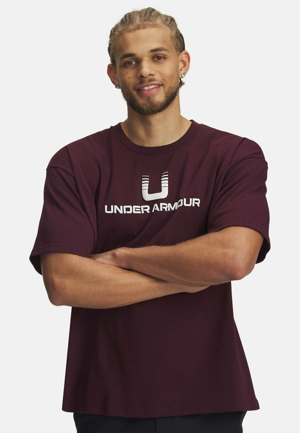 U LOGO HEAVYWEIGHT - T-Shirt print - dark maroon