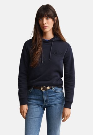 GANT TONAL SHIELD HOODIE - Hoodie - evening blue
