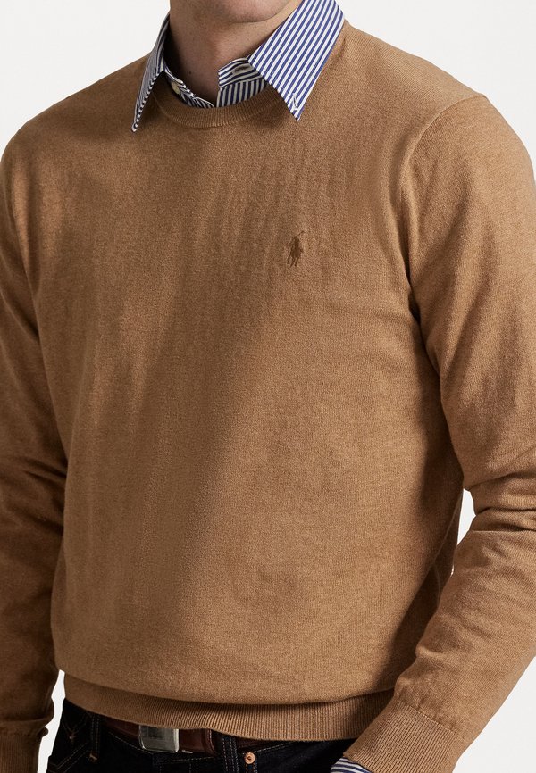 COTTON-CASHMERE CREWNECK JUMPER - Jumper - salted caramel3
