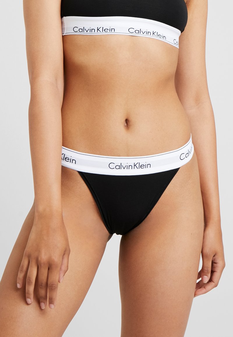 Calvin Klein Underwear - MODERN HIGH LEG TANGA - Braguitas - black, Ampliar