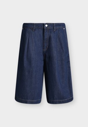 Marc O'Polo DENIM, HIGH WAIST BERMUDA  - Denim shorts - dark blue multi-coloured