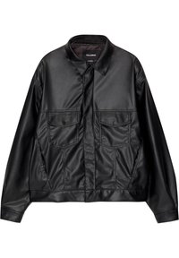PULL&BEAR Imiteret læderjakke - black