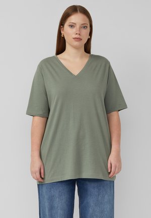 T-Shirt basic - dunkles salbeigrün