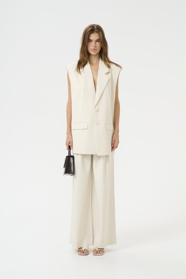 SEAVER  - Trousers - egret melange3