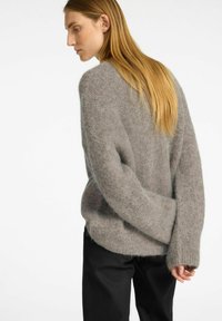 Selected Femme SLFGABELLA O NECK CAMP - Stickad tröja - steel gray