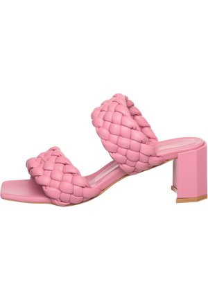 BRAIDED - Heeled mules - pink