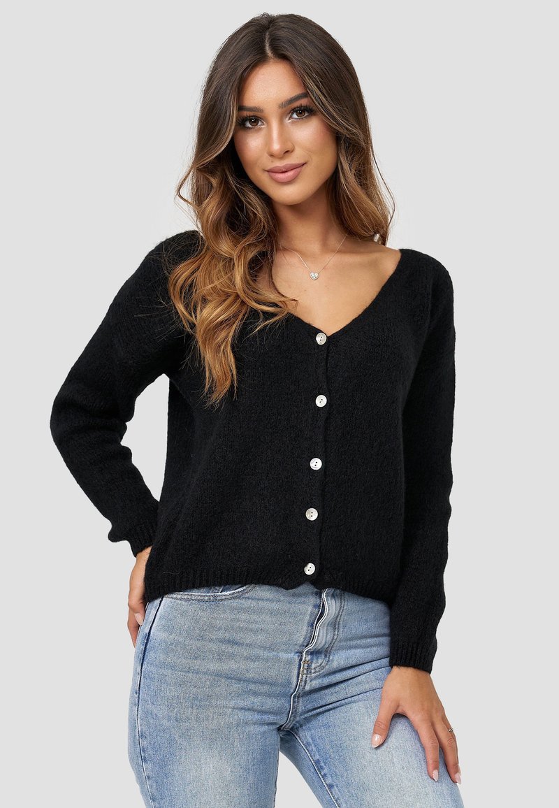 Damen Strickjacken | Decay Strickjacke schwarz - XZ32214 Damen Strickjacken | Decay Strickjacke schwarz - XZ32214