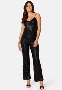 Bubbleroom SEQUIN TROUSERS - Kalhoty - black