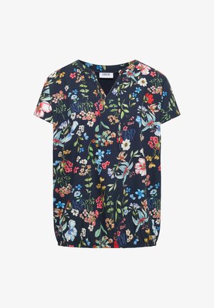 Cecil, KURZARM BLUSE MIT STRUKTURMIX UND PRINT - Bluse - universal blue