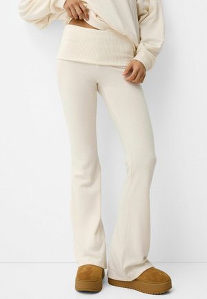 FLARED WITH FOLD-OVER WAIST - Kalhoty - white