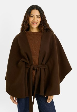 Grain de Malice, CAPE STRUCTURÉE À CEINTURE - Poncho - chocolat