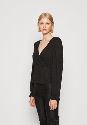 Pieces PCJUNE WRAP  - Μπλούζα με μακριά μανίκια - black